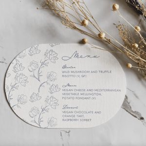 Floral Curved Beach Style Menu
