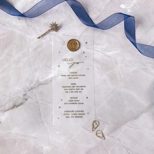 Personalised Celestial Vellum Menu