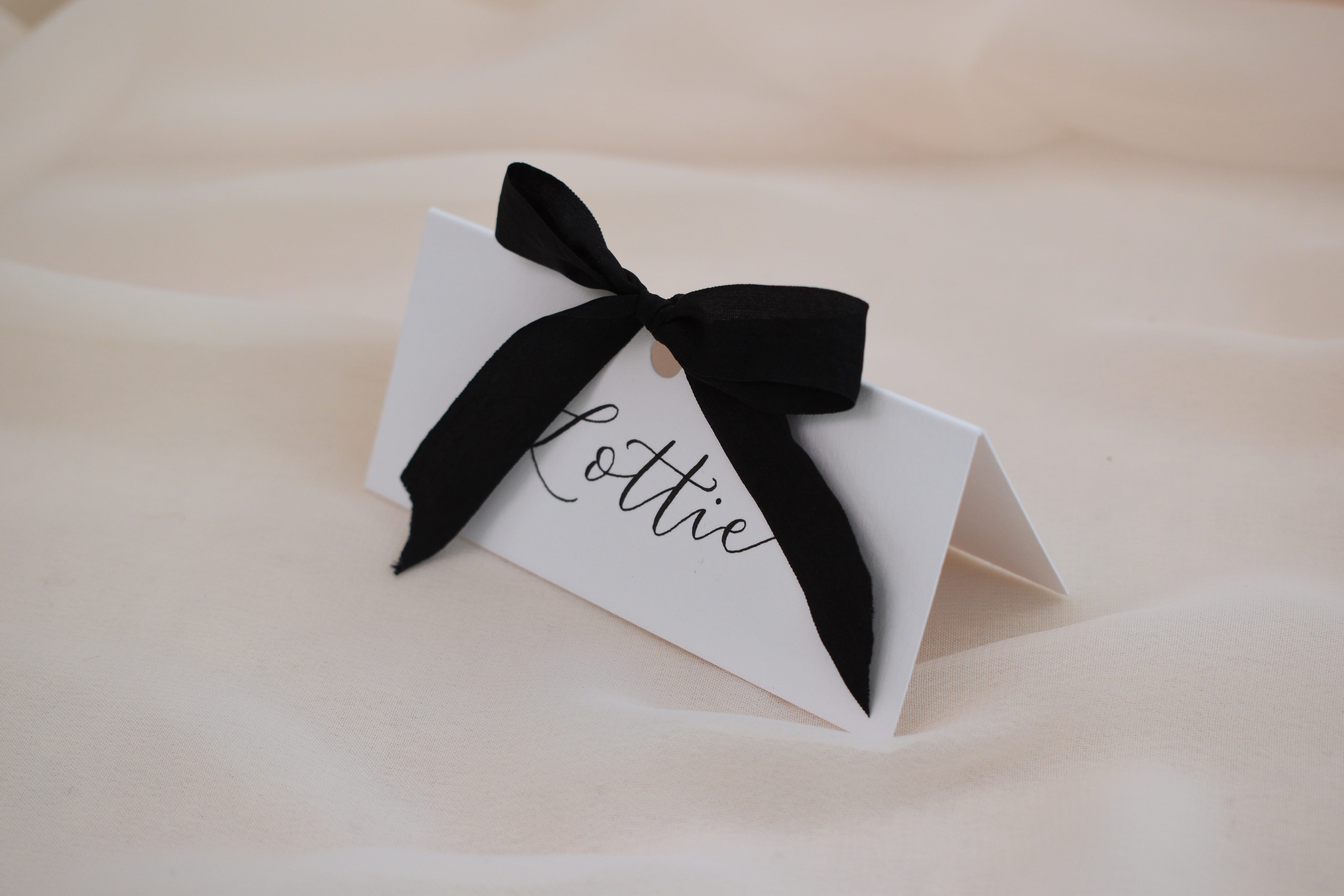 Black Bow Handwritten Place Cards - Image 5