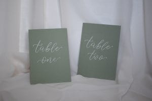 Sage Green Handwritten Table Numbers