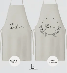 Floral Personalised Wedding Day Apron & Dress Protector
