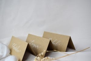 Tented Rustic Handwritten Place Cards