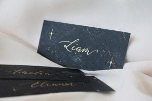Flat Starry Night Handwritten Place Cards