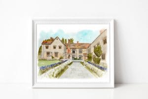 Watercolour Illustration of Notley Abbey