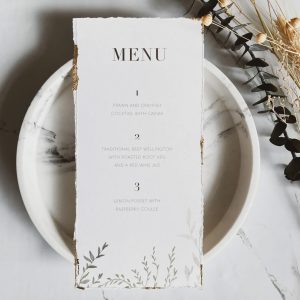 Botanical Gold Leaf Wedding Menu