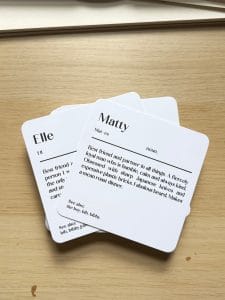 Wedding Guest Dictionary Place Card