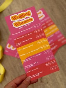 Wedding Game Betting Slip