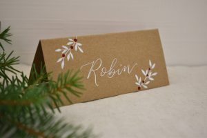 Rustic Christmas Wedding Place Cards