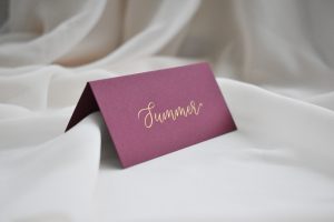 Burgundy & Gold Handwritten Place Cards