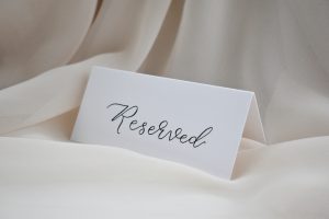 Handwritten Reserved Seat Cards